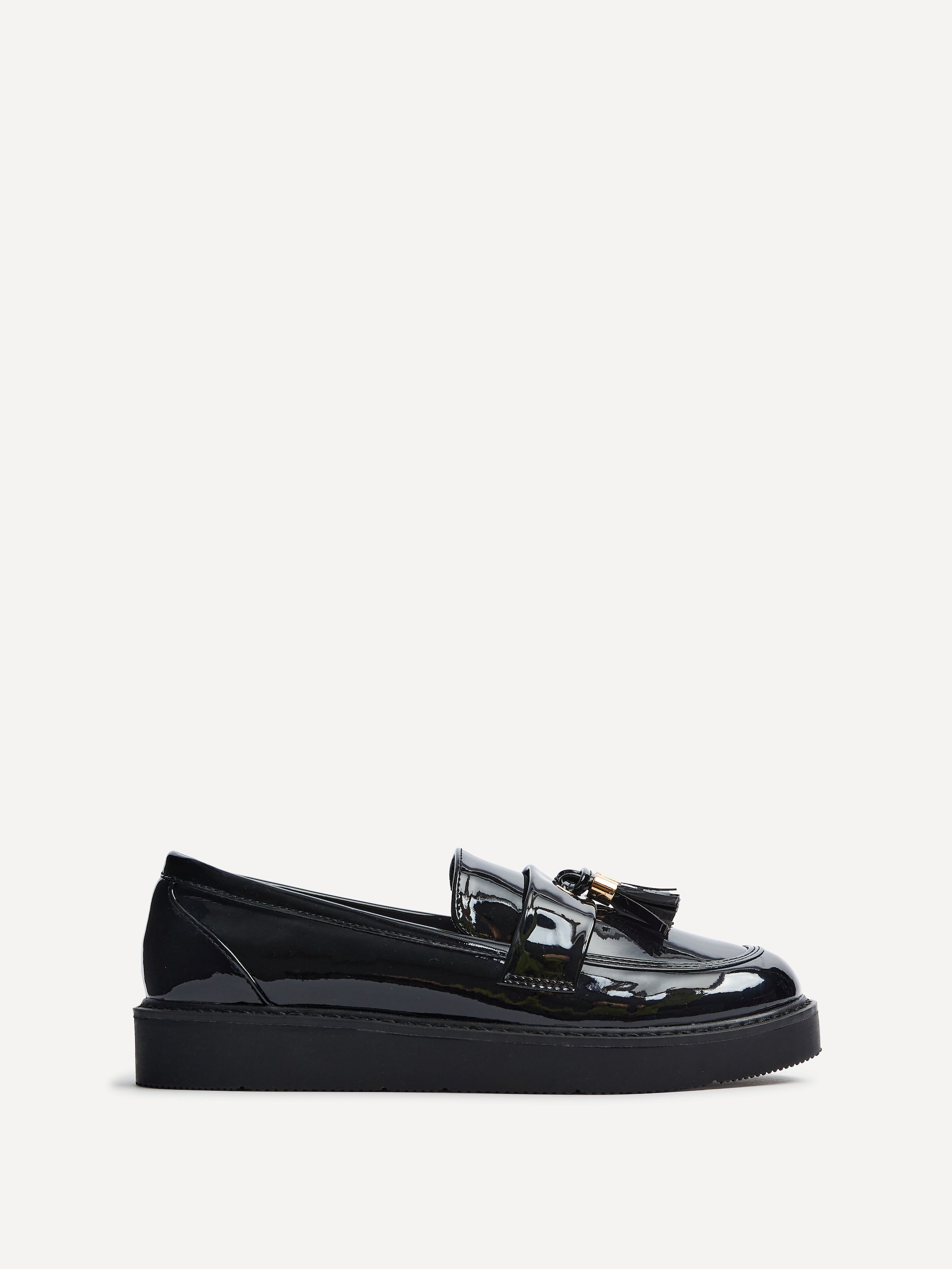 Linzi Gemina Black Faux Patent Loafer image 1
