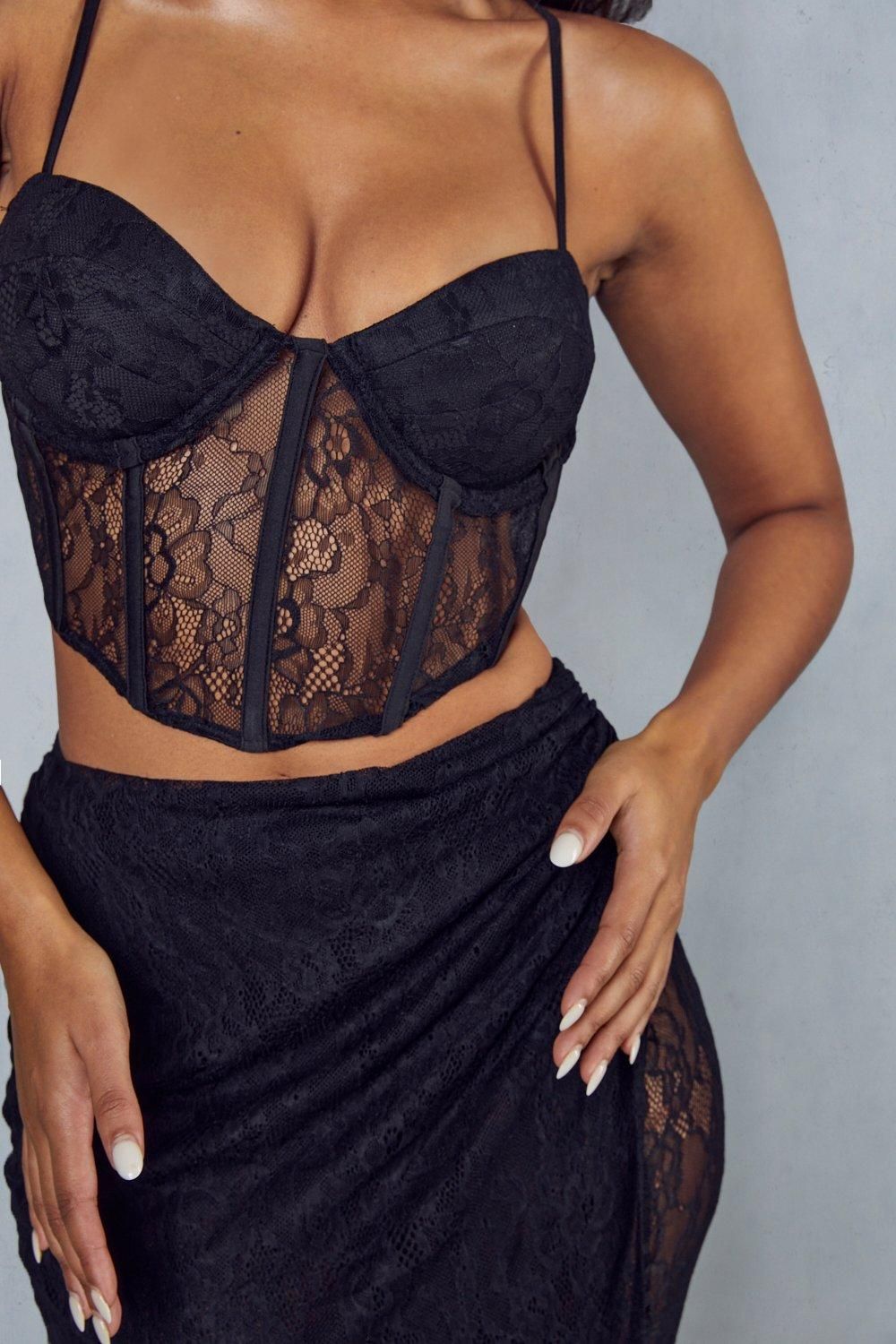 MissPap Lace Corset Top Black image 2