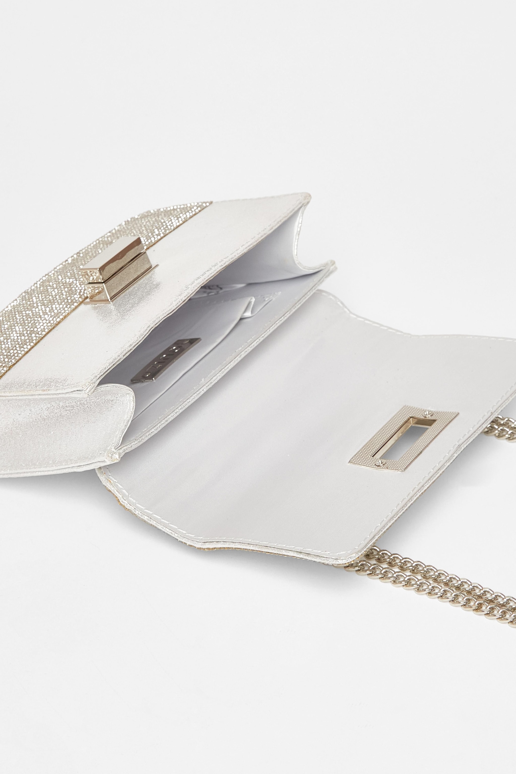 Quiz Silver Diamante Crossbody Bag image 2