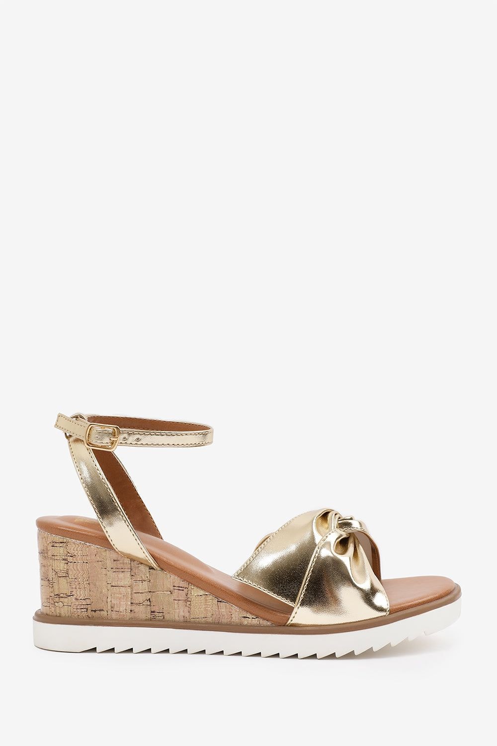 Where's That From 'Qween' Wide Fit Knot Detail Wedge Shoes With Buckle Ankle Strap image 2