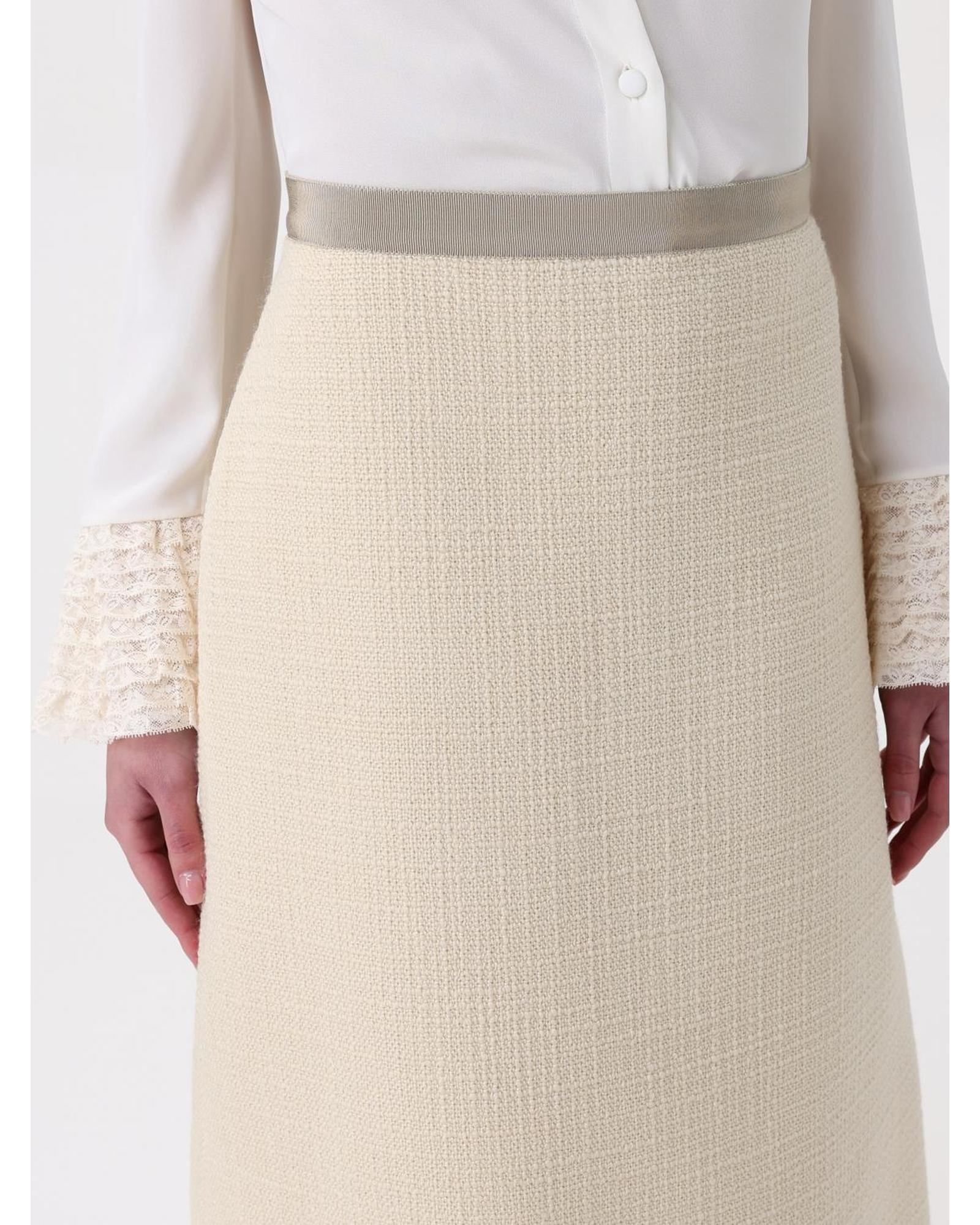 Valentino ALine Tweed Skirt Wo - Beige image 5