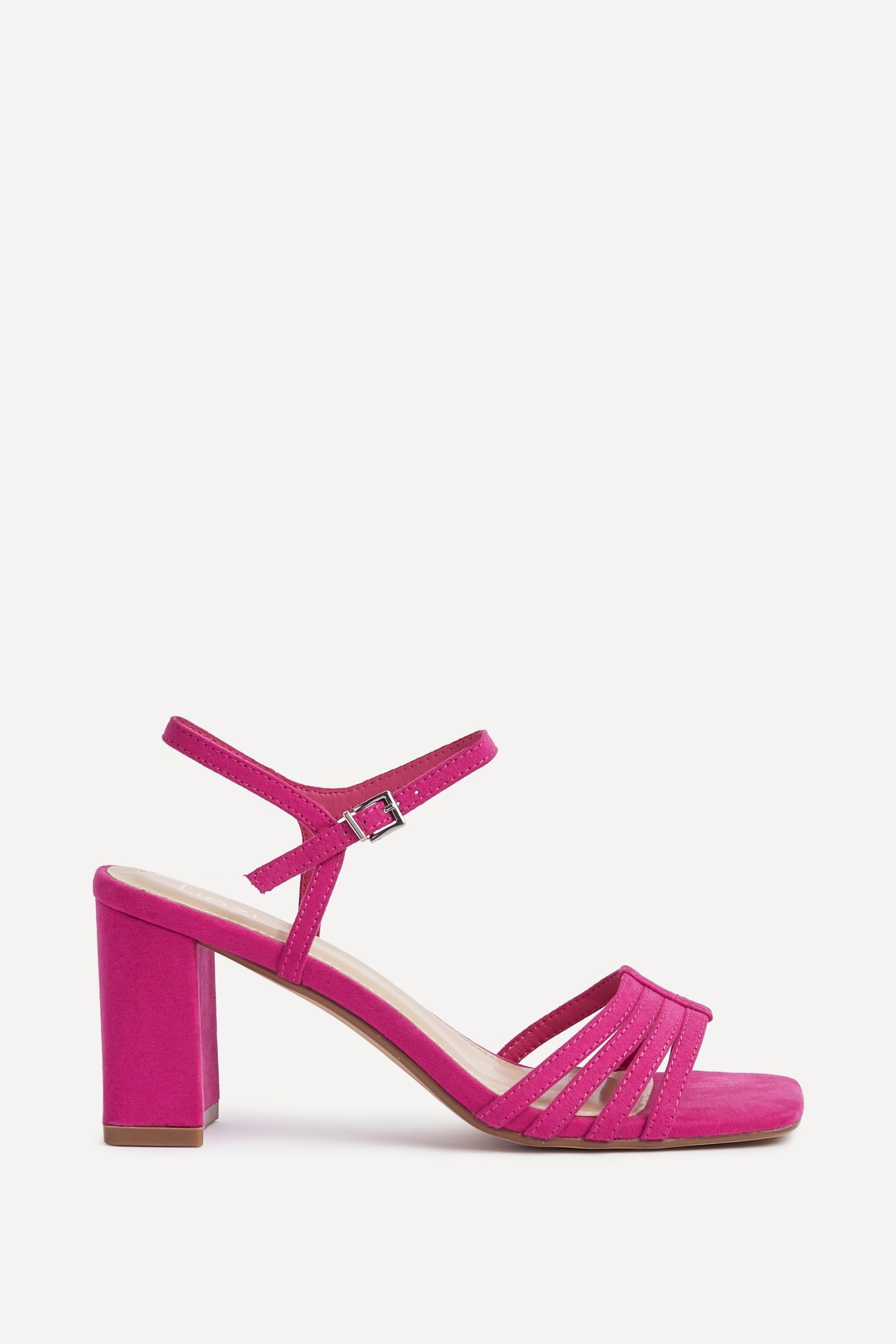 Linzi Annie Fuchsia Faux Suede Strappy Block Heel image 1