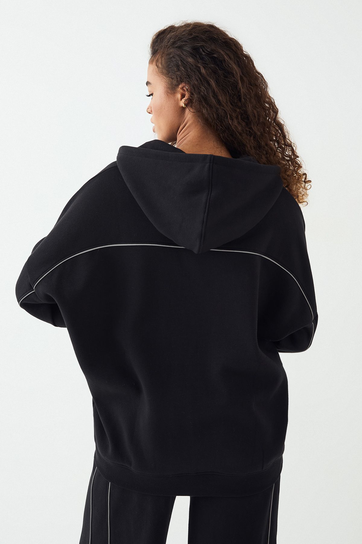 DSGN Studio DSGN Studio Reflective  Zip Through Hoodie Black image 2