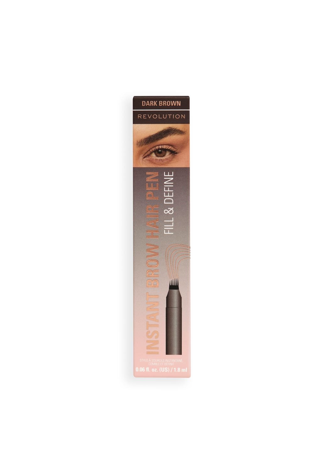 Revolution Instant Brow Hair Pen 1.8ml Dark Brown image 5
