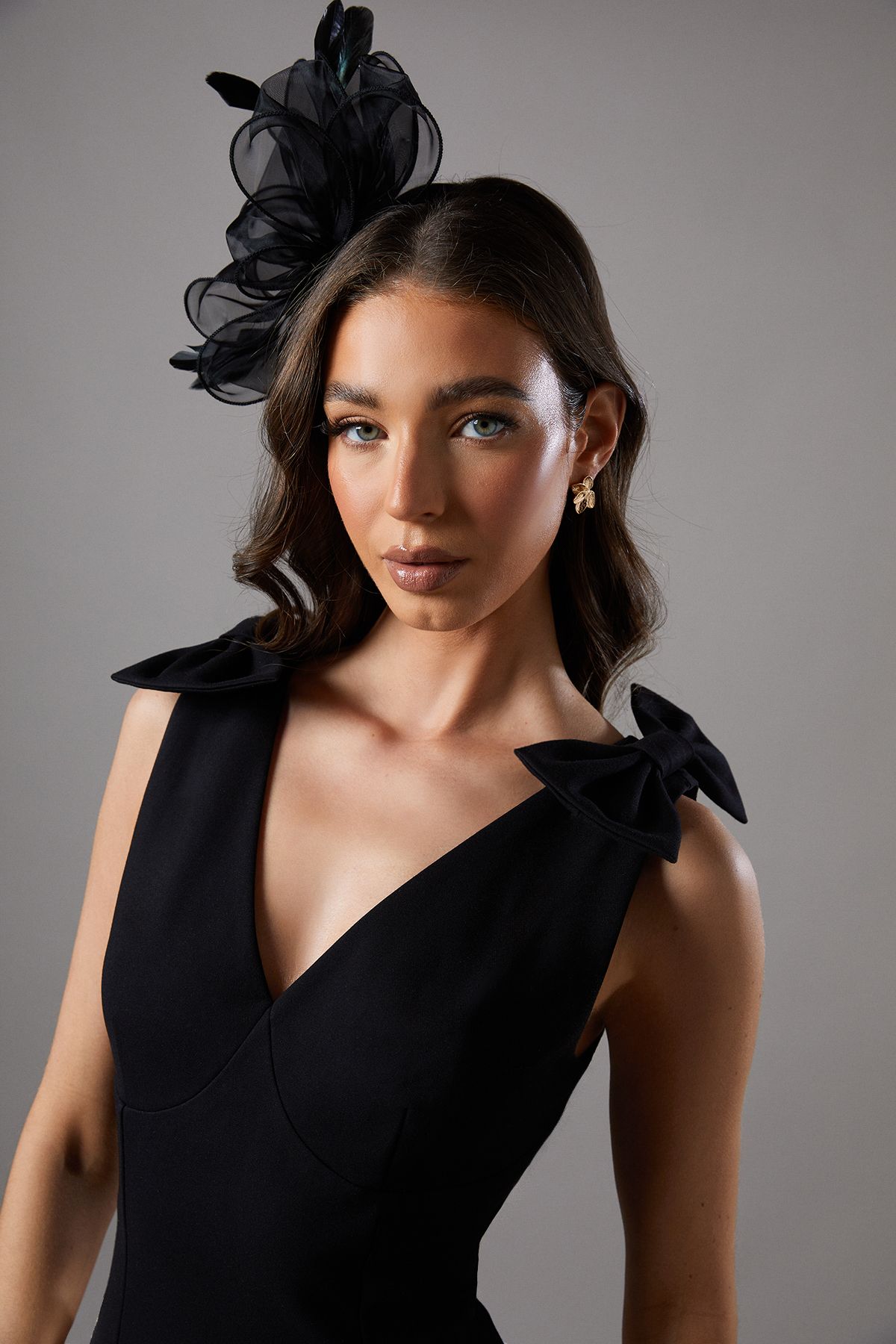 Coast Organza Loop And Feather Headband Black image 3