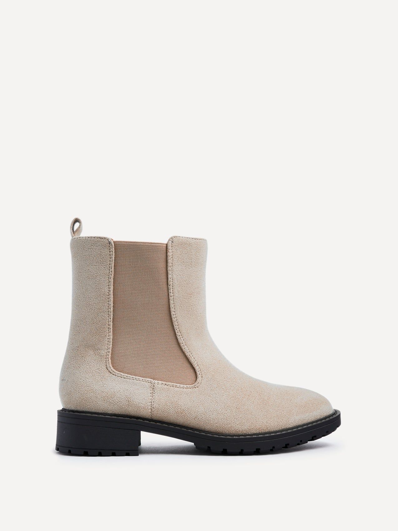 Linzi Holland Wide Fit Beige Faux Suede Classic Chelsea Boot image 1