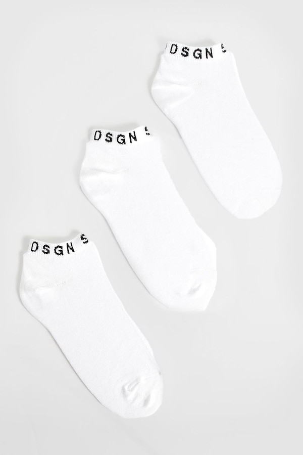 DSGN Studio DSGN Studio 3 Pack Trainer Socks White