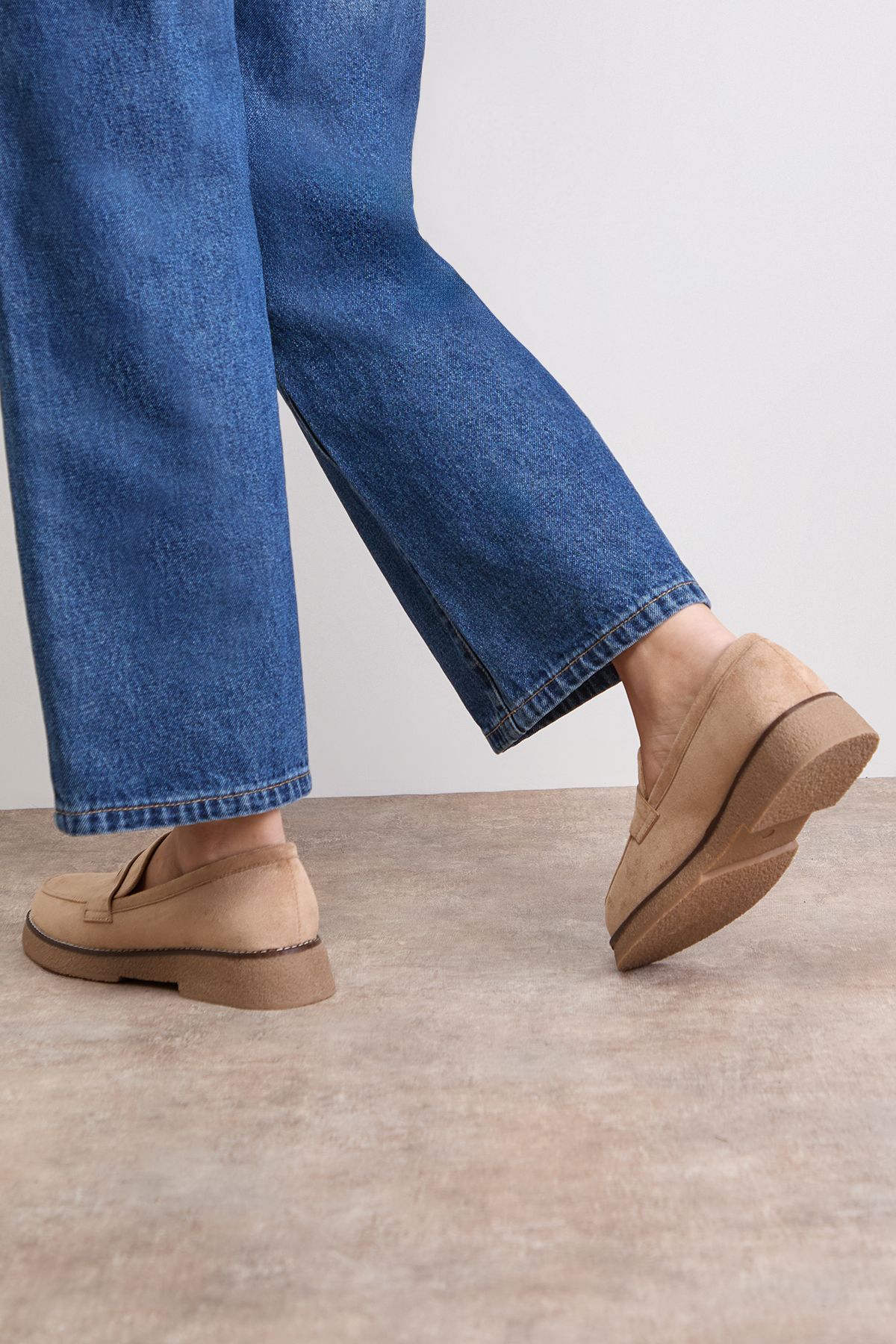 Oasis Isabel Faux Suede Casual Loafers Beige image 4