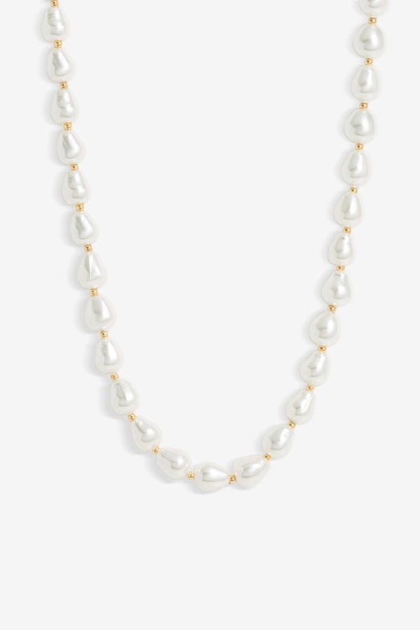 Jon Richard Semi Precious Pearl And Gold Bead Necklace