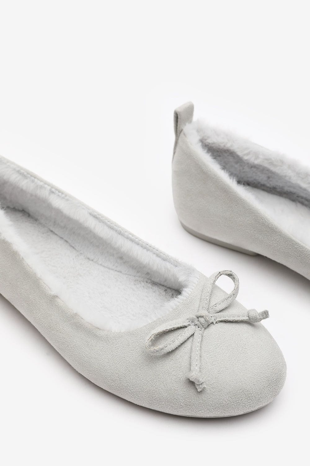 Where's That From 'Danica' Ballet Slippers with Faux Fur Lining and Bow Detail image 6