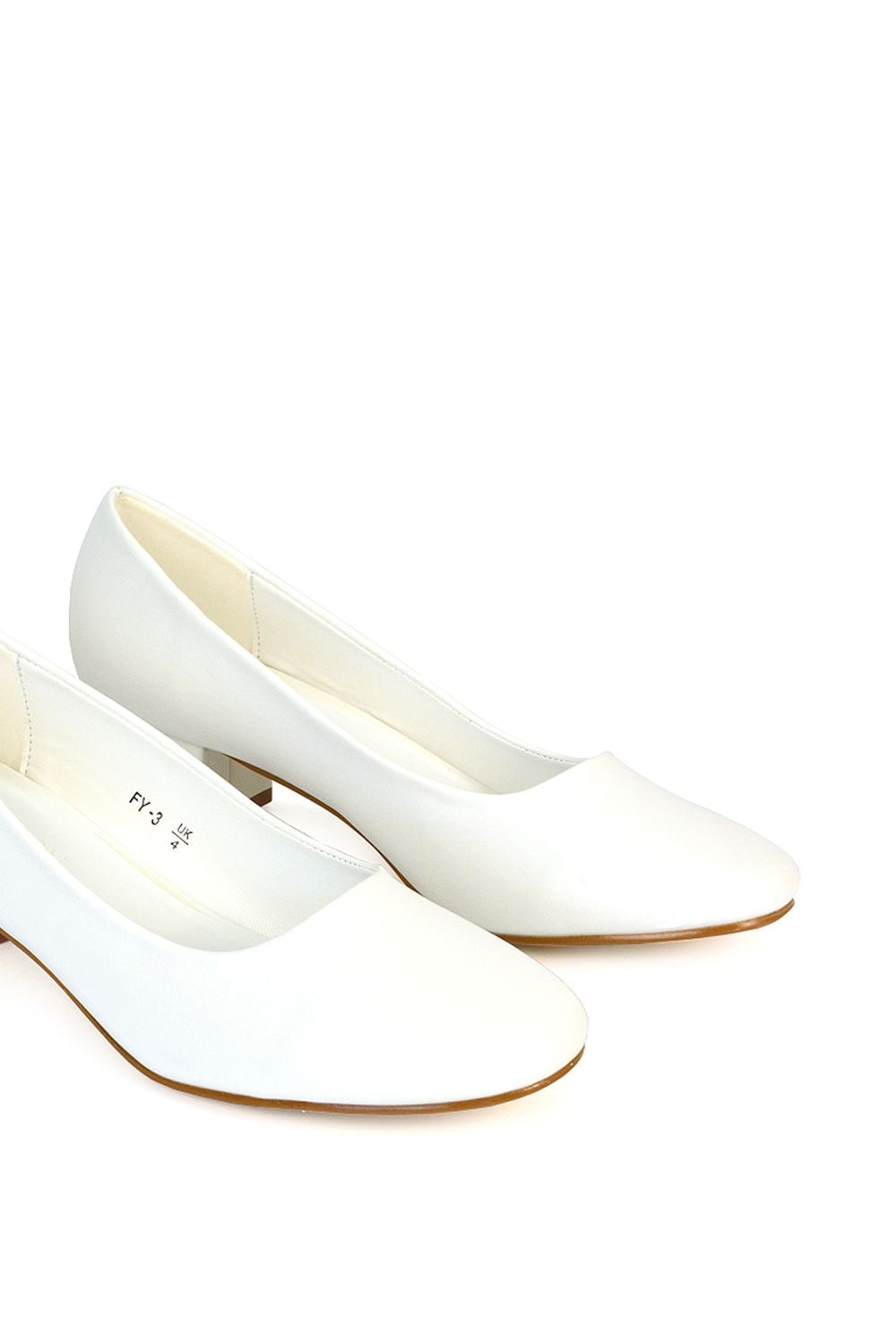 XY London 'Liberty' Low Block Heel Round Toe Slip On Court Shoes image 6