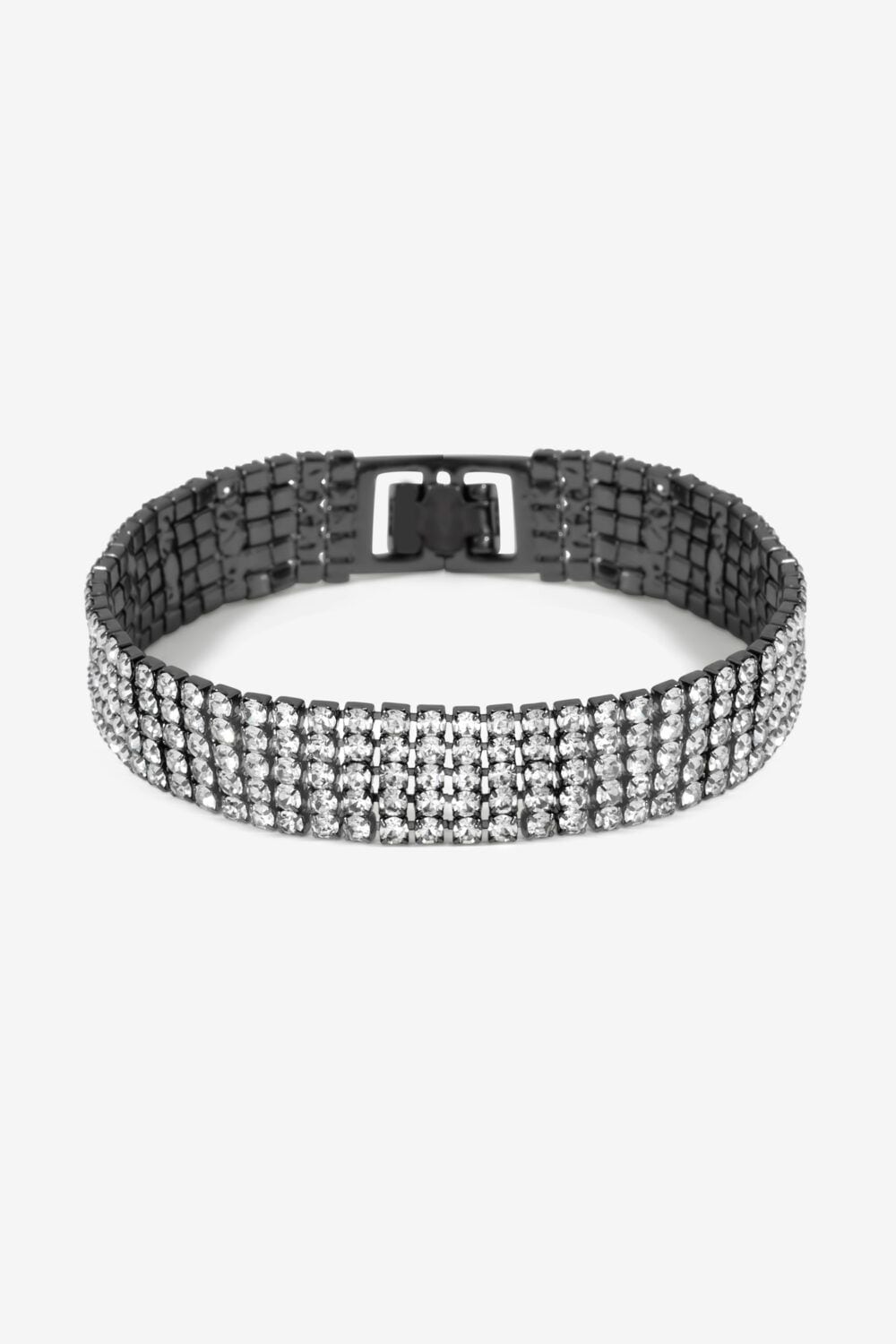 Jon Richard Hematite And Crystal Multi Row Bracelet image 1