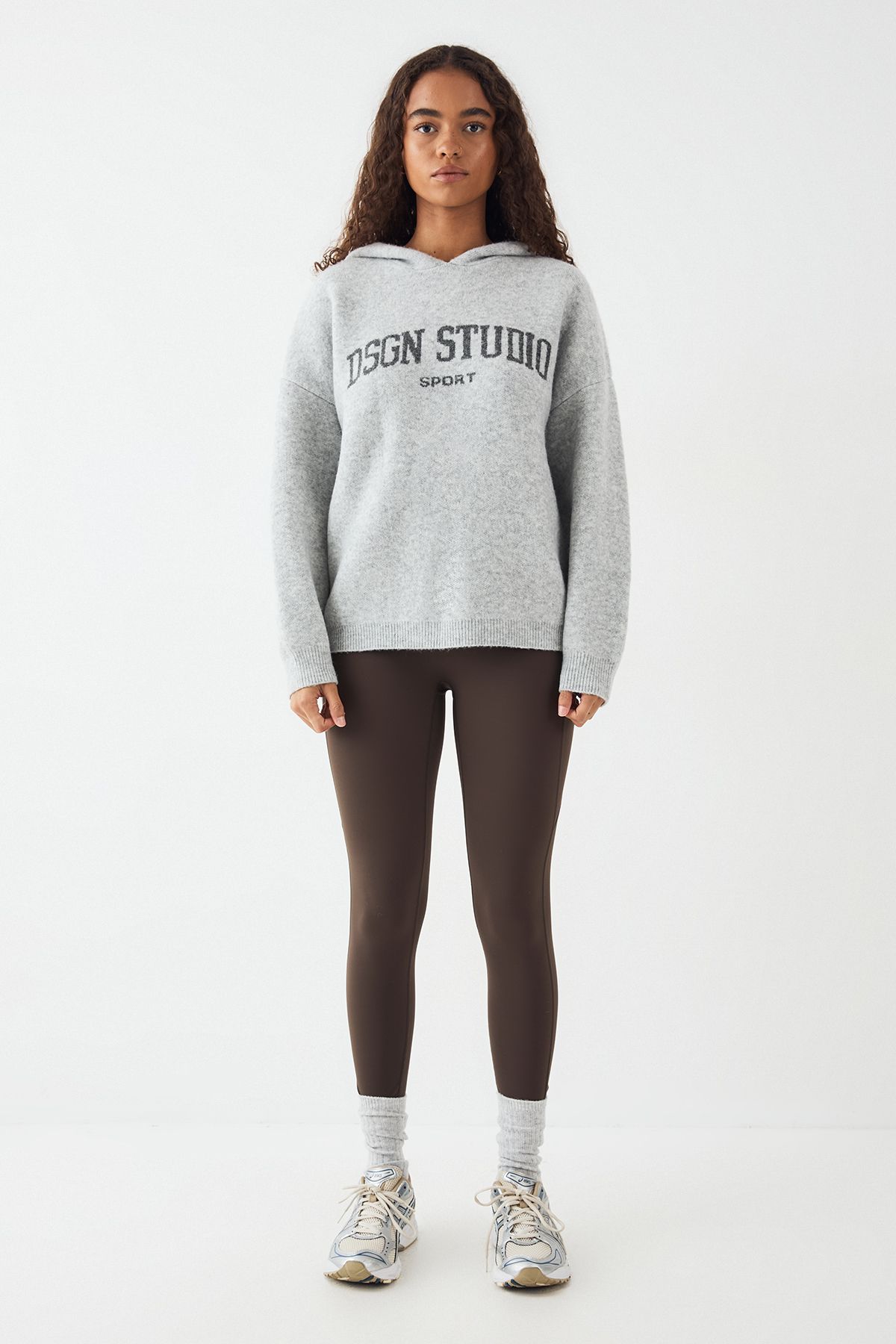 DSGN Studio DSGN Studio Knitted Oversized Hoodie Ash Grey image 5