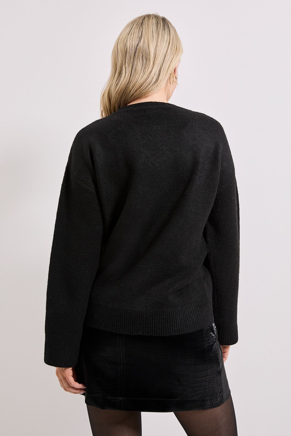 Dorothy Perkins Black Scattered Sparkle Knitted Jumper Black image 3