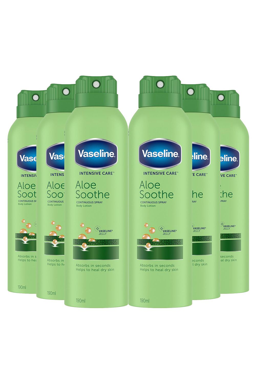 Vaseline 6x Intensive Care 'Spray' Moisturiser, Aloe Soothe, 190ml image 1