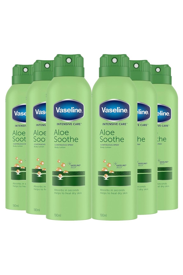 Vaseline 6x Intensive Care 'Spray' Moisturiser, Aloe Soothe, 190ml