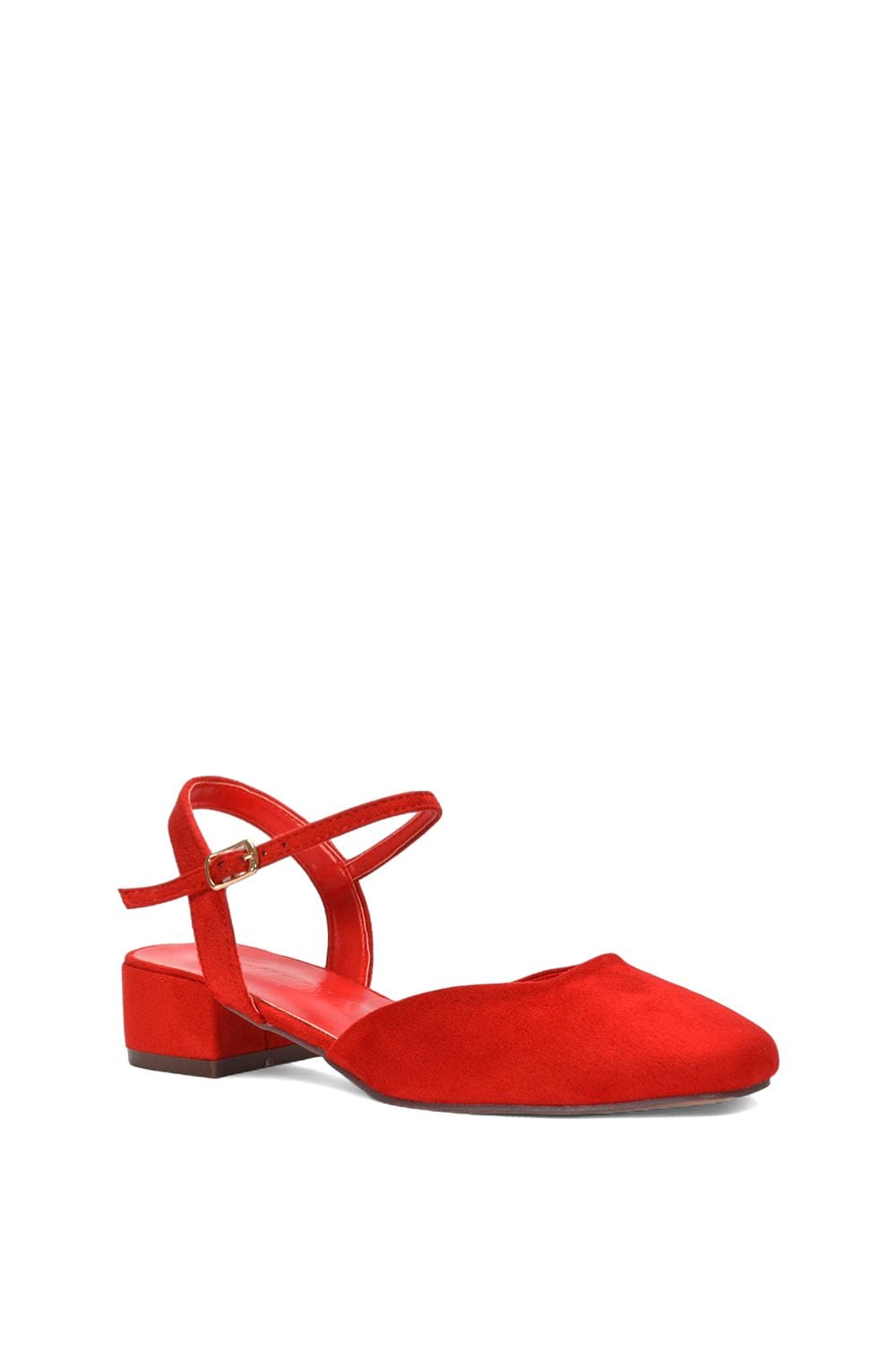 XY London 'Hilary' Square Closed Toe Strappy Court Shoe Low Heels image 2