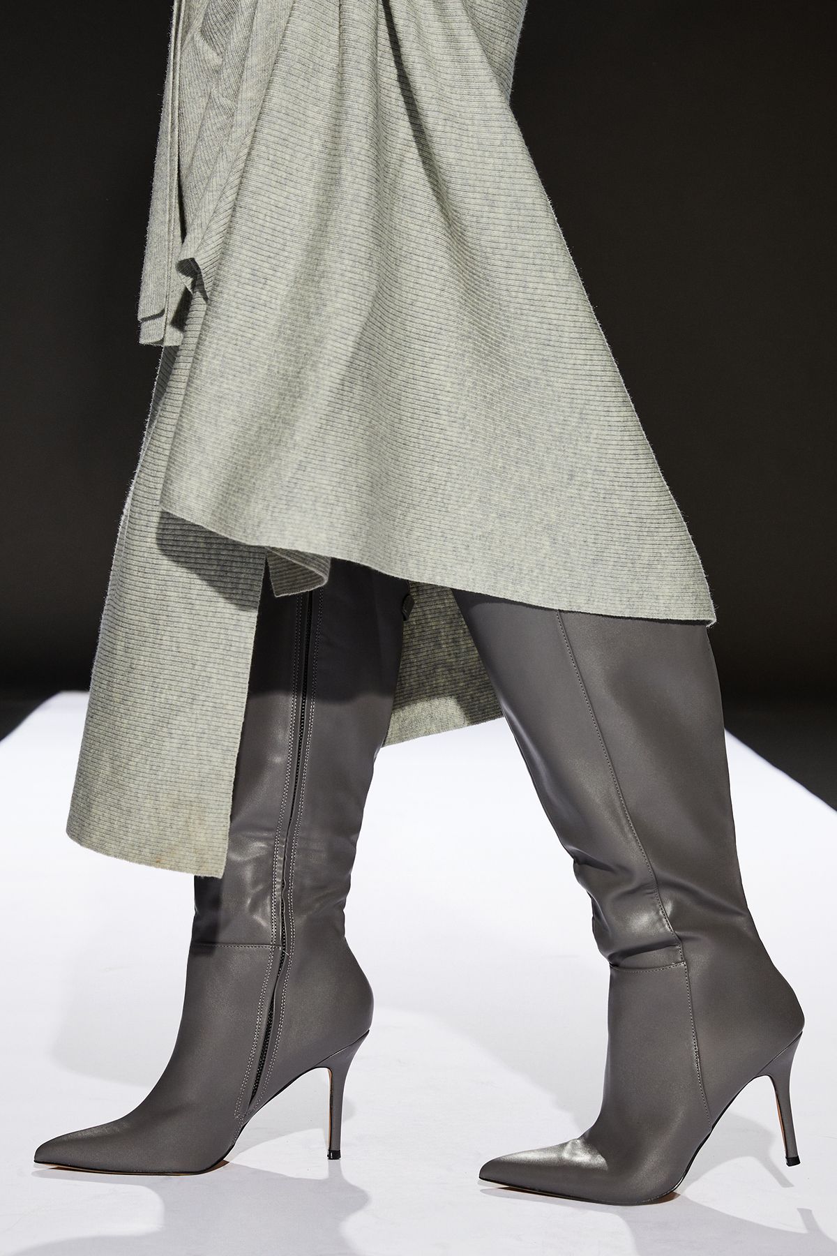 RUNWAY 1.8.1.8 Runway 1.8.1.8 Stiletto Knee Boots Grey image 1