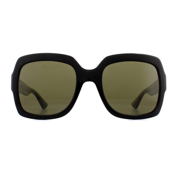 Gucci Square Black Green Glitter and Red Green Sunglasses GG0036SN