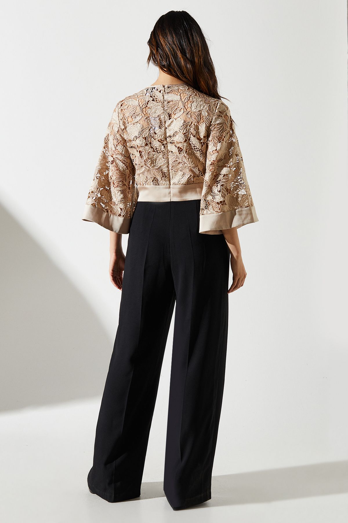 Coast Lace Kimono Sleeve Jumpsuit Champagne image 3