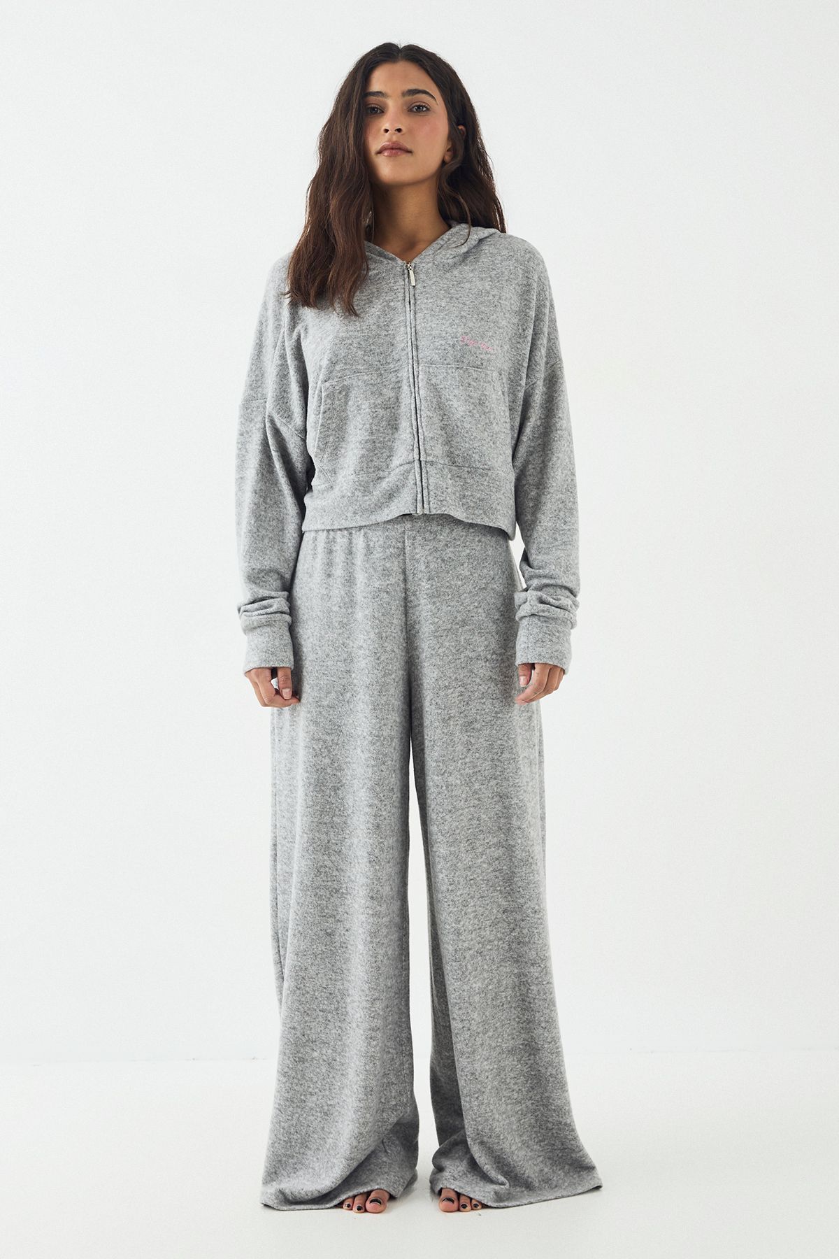 DSGN Studio DSGN Studio Lounge Zip Through Hoodie Ash Grey image 5