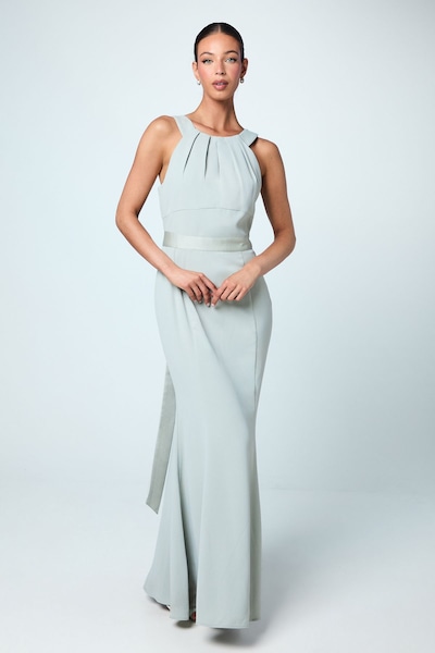 Coast Halter Neck Satin Bridesmaid Dress with Tie Back Detail Sage