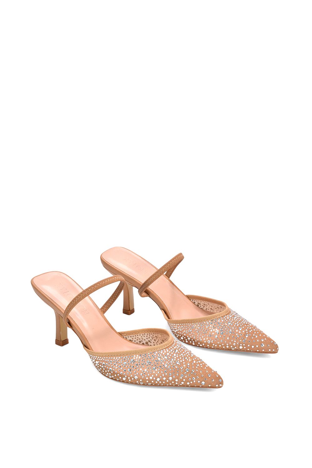 XY London 'Chase' Stiletto Heel Court Shoes With Mesh and  Rhinestones image 5