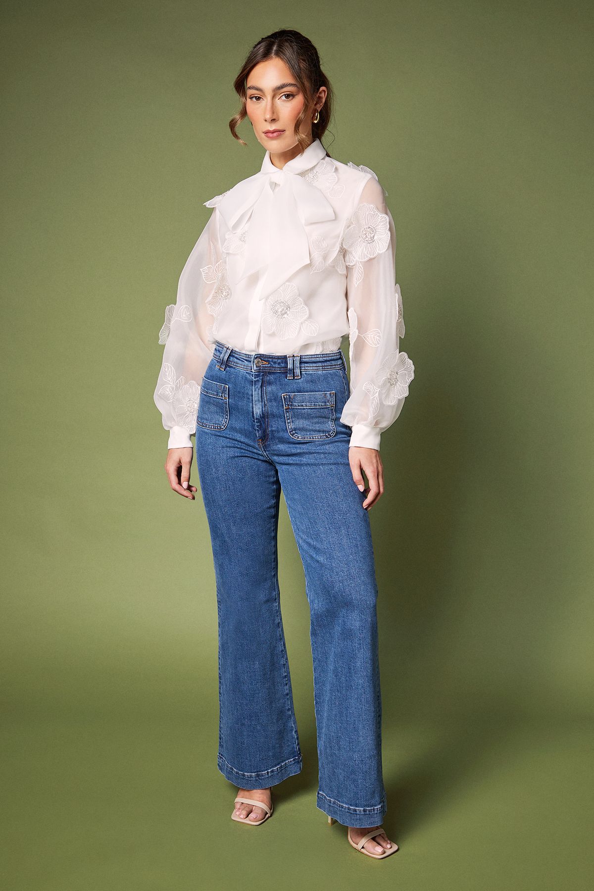 Coast 3D Flower Organza Blouse White image 2