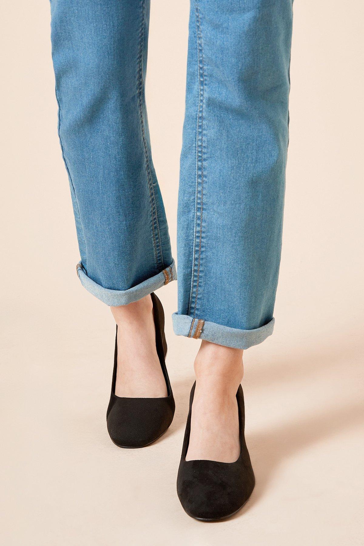 Dorothy Perkins Extra Wide Fit Elise Court Shoes Natural Black image 1