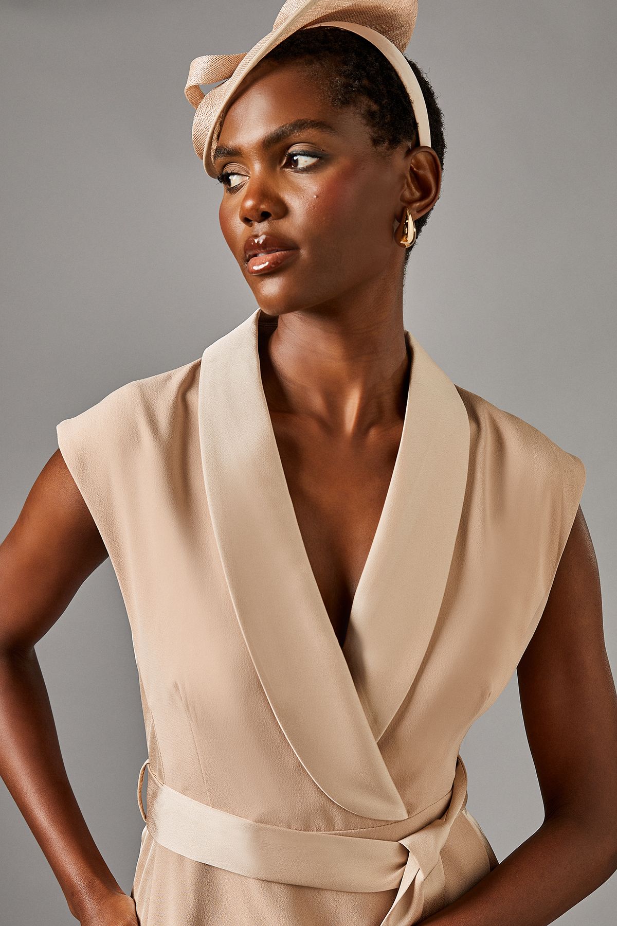 Coast Tux Satin Dress Champagne image 4