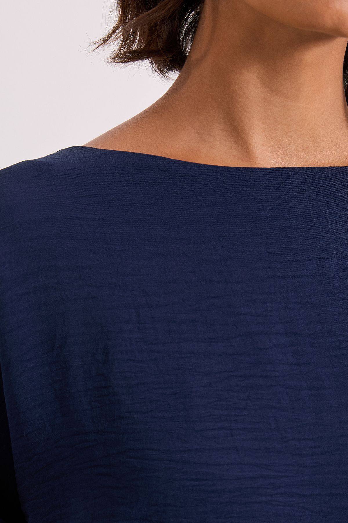 Dorothy Perkins Roll Sleeve Blouse Navy image 5