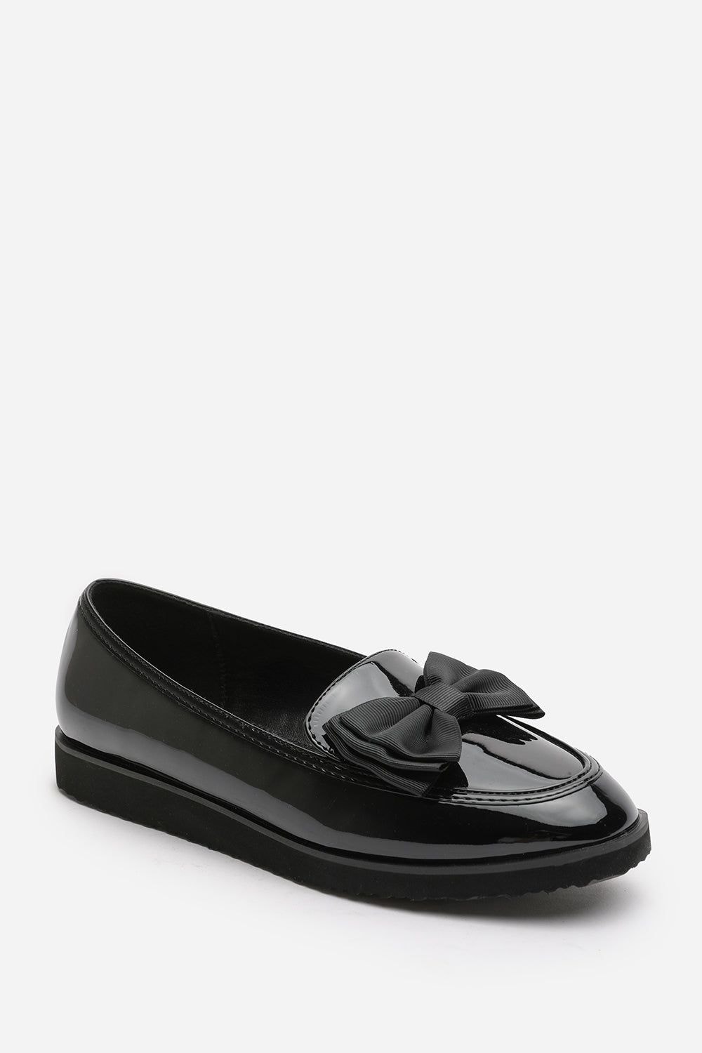 Where's That From 'Cathy' Extra Wide Fit School Shoes Slip On Loafers With Bow image 3