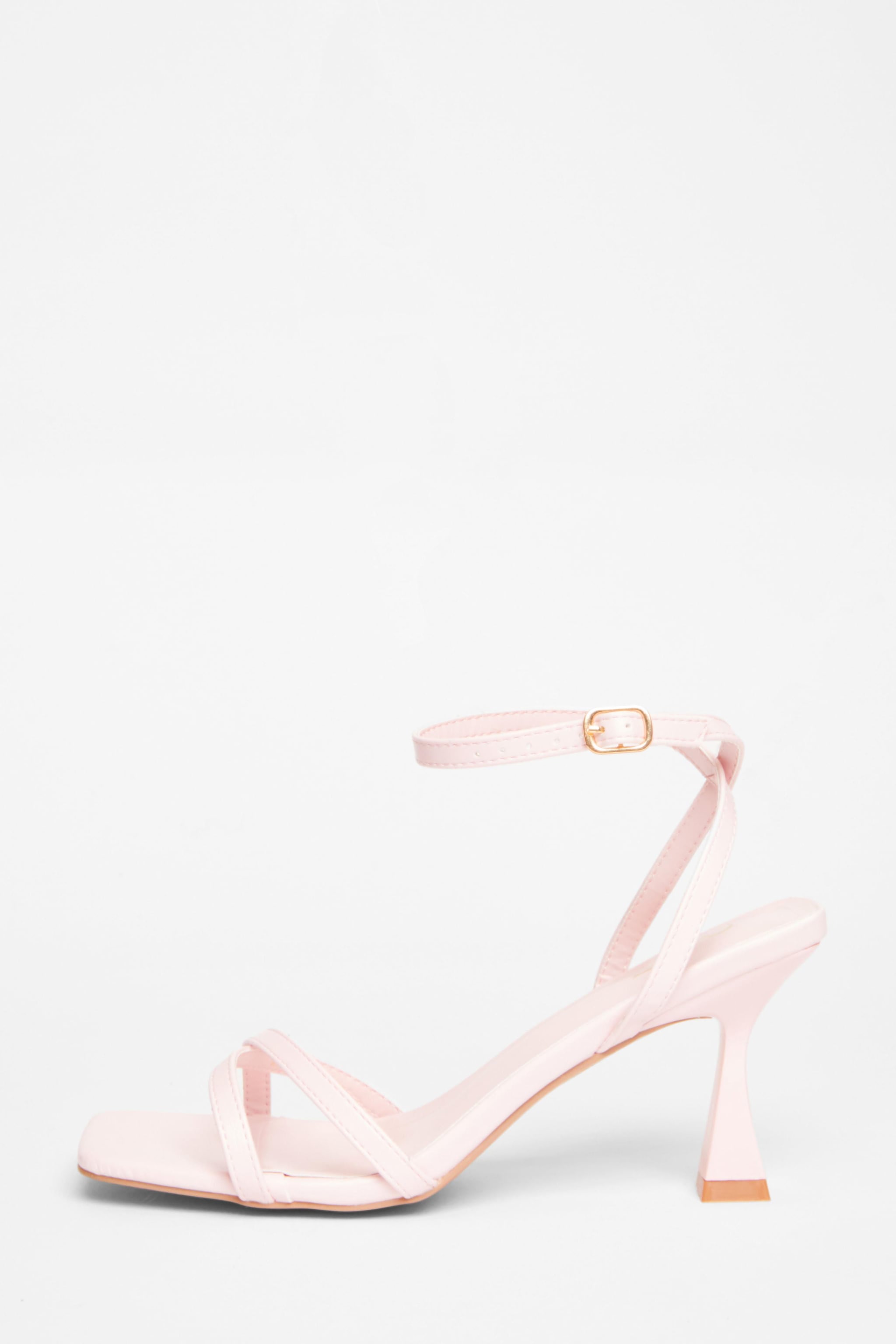 Quiz Pink Strappy Flared Heels image 3