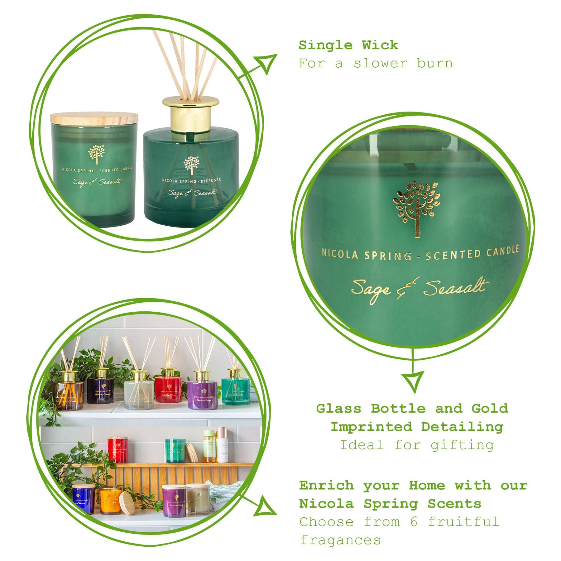 Nicola Spring Sage & Seasalt Candle & Diffuser Gift Set - 130g Jar + 200ml Diffuser image 4