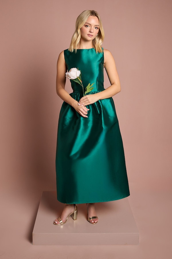Coast Teen Coast Twill Bow Maxi Bridesmaid Dress Emerald