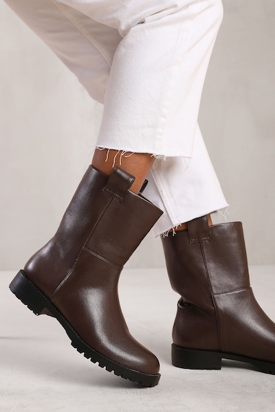 Where's That From 'Winter' Wide Fit Mid Calf Boot With Stitching Detail