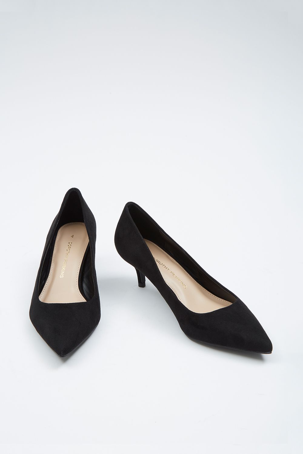 Dorothy Perkins Dove Kitten Heel Court Shoes Natural Black image 4