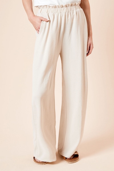 Dorothy Perkins Paperbag Waist Wide Leg Trouser Stone