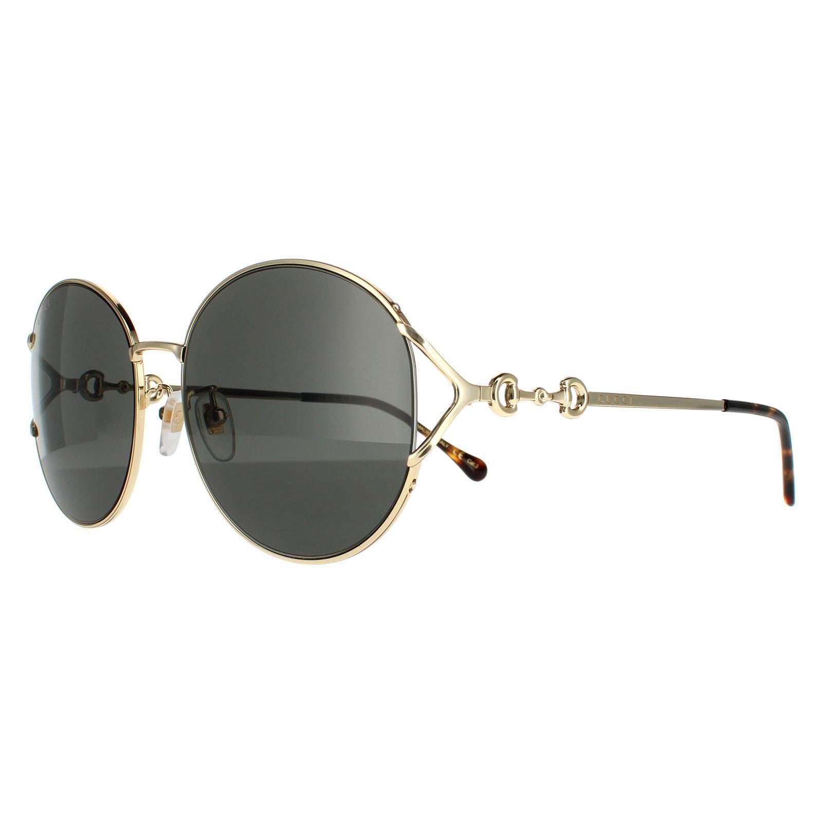 Gucci Round Gold Grey Sunglasses image 2
