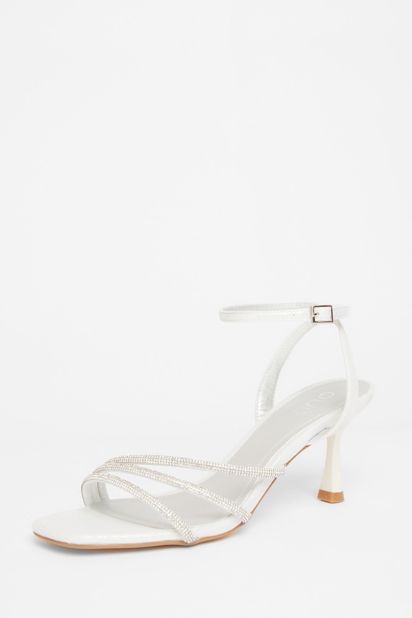 Quiz Silver Embellished Heels
