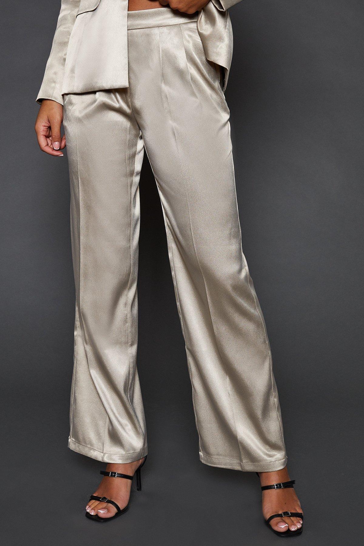 Dorothy Perkins Metallic Wide Leg Trouser Silver image 1