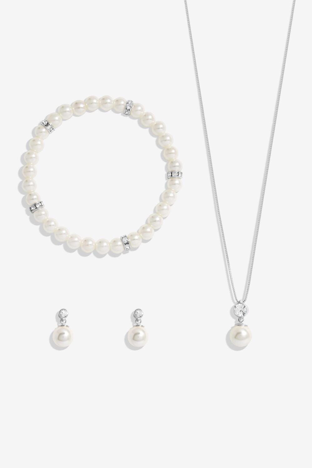Jon Richard Silver Plated And Crystal Pearl Trio Set - Gift box image 2