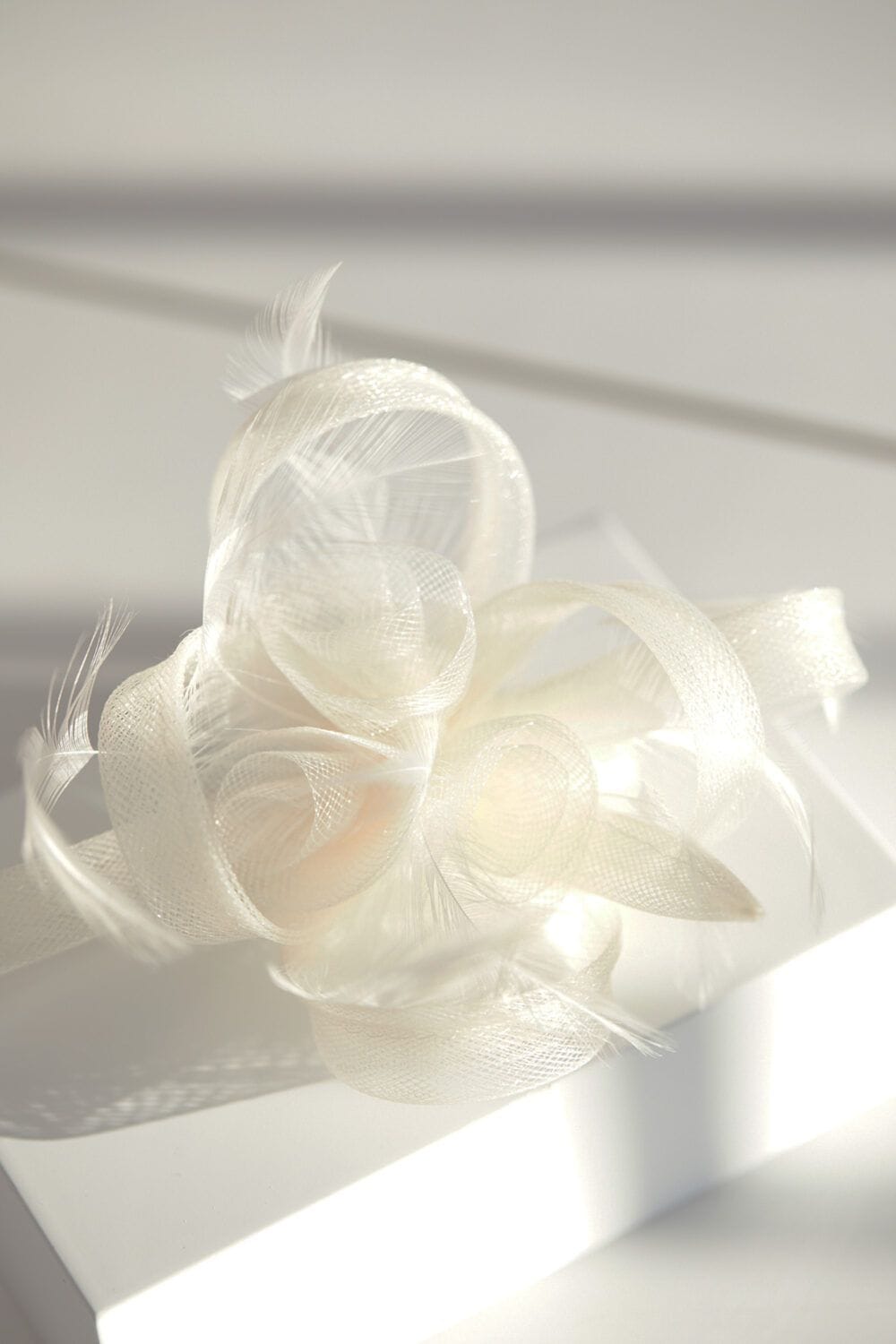Jon Richard Ivory Small Feather Fascinator Clip image 2
