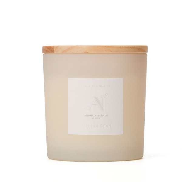 Aroma Naturals Frosted Decadence Glass Candle - Cashmere Scent