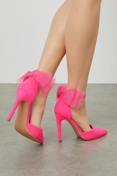 Dorothy Perkins Belle Mesh Bow Court Shoes Pink