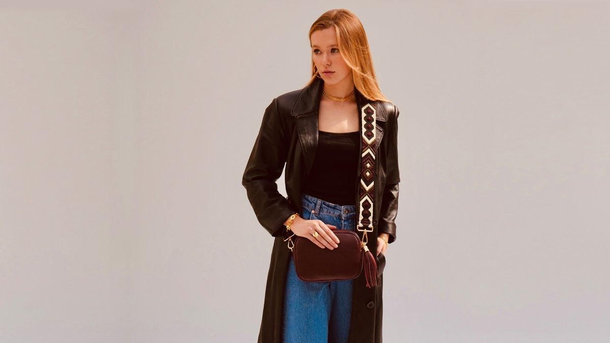 Apatchy London Port Leather Crossbody Bag With Port & Olive Diamond Strap image 6