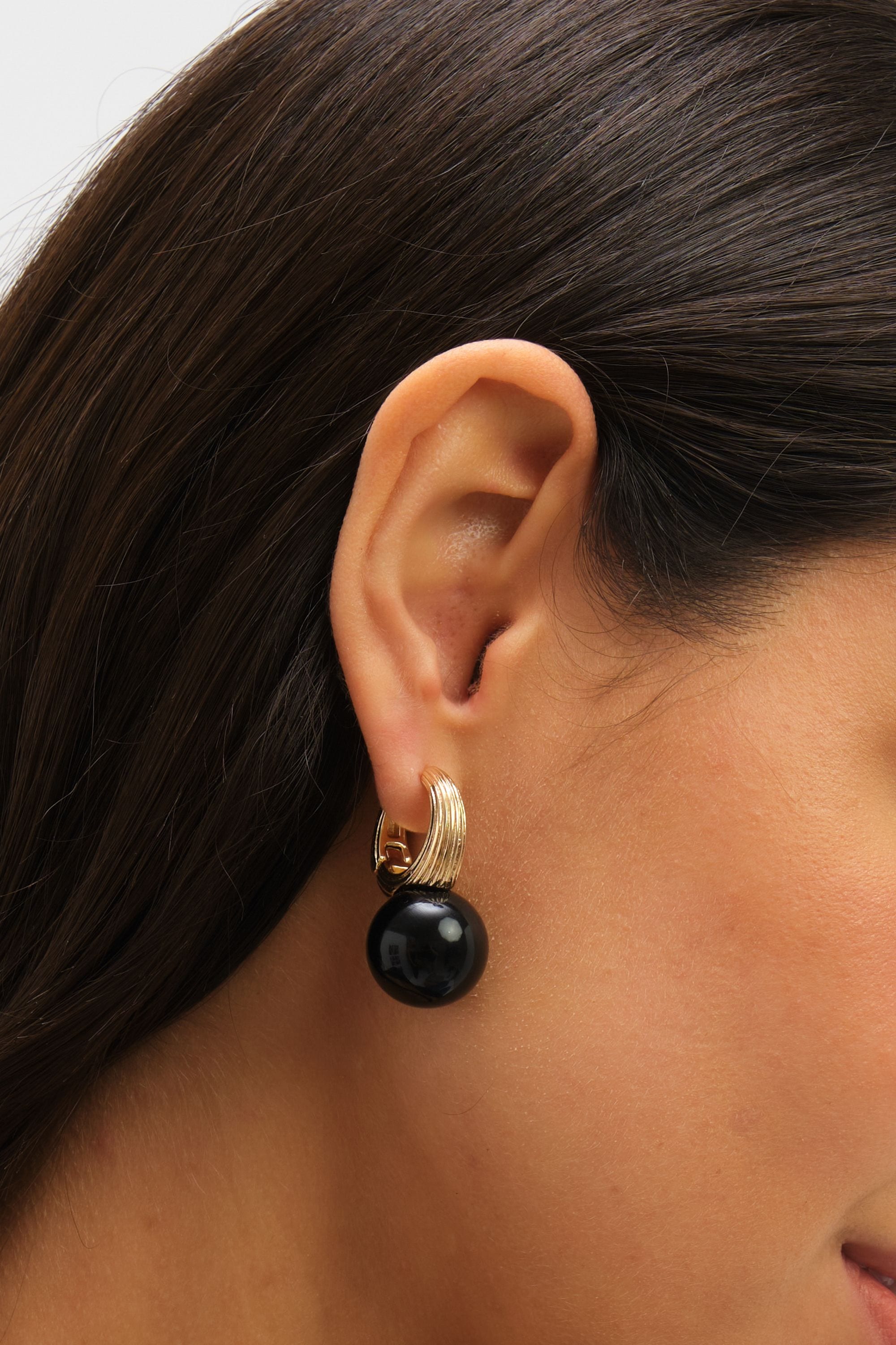 Jon Richard Ridge Hoop And Jet Bead Statement Earrings image 2