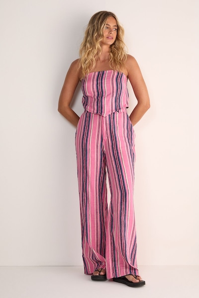 NastyGal Stripe Baggy Trouser Pink