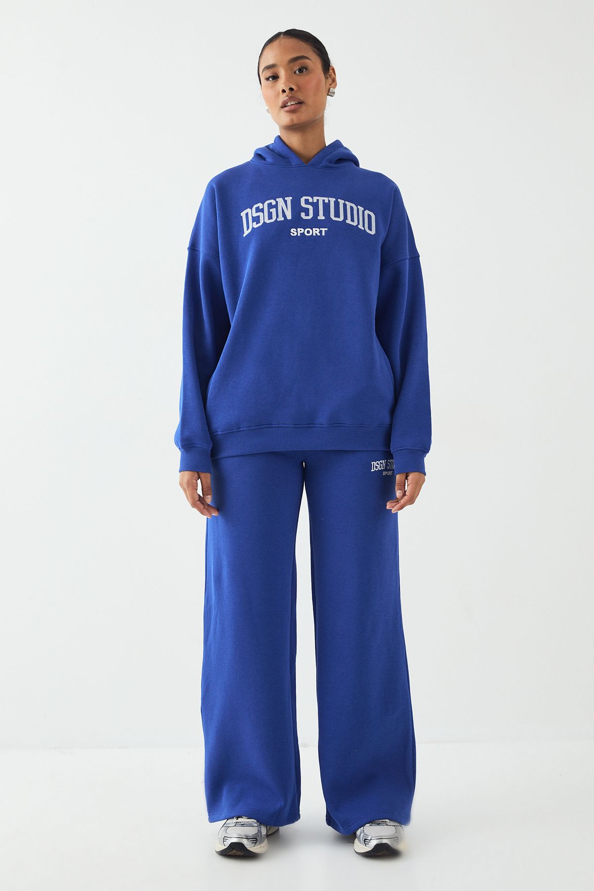 DSGN Studio DSGN Studio Embroidered Oversized Hoodie Cobalt image 5