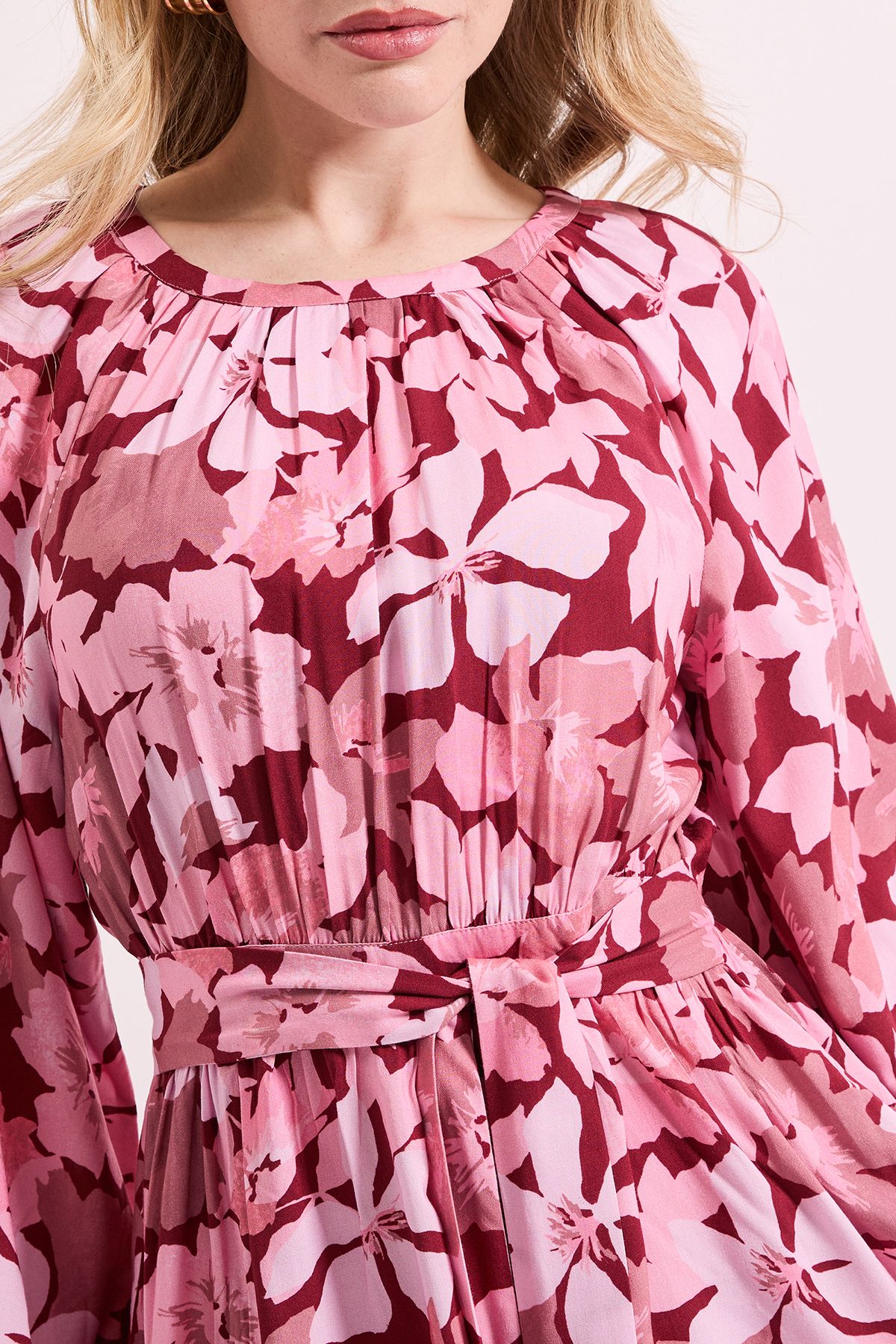 Dorothy Perkins Pink Floral Printed Blouson Sleeve Mini Dress Pink image 5